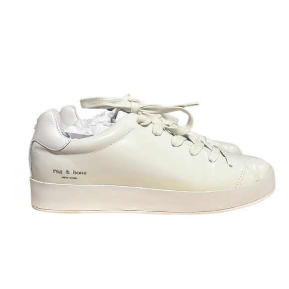 Rag & Bone R1 LIKE NEW White Leather Sneaker Tennis Shoe Size 37 Fits US 6.5 - Picture 12 of 13